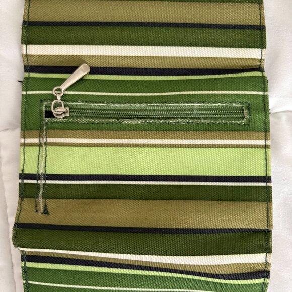 Fashion Bag with Matching Wallet Green Stripes Spring Shoulder Bag Summer Purse - Picture 13 of 13